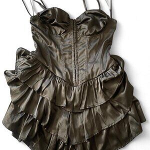Tiered Satin Corset Mini Dress